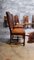 Antique Dining Chairs in Hand Carved Oak and Distressed Leather, Set of 9, Image 10