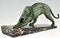 Plagnet, Art Deco Sculpture of a Panther, Marble 8