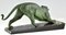 Plagnet, Art Deco Sculpture of a Panther, Marble 5