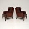 Swedish Leather Wing Back Armchairs, 1930s, Set of 2 2