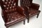 Swedish Leather Wing Back Armchairs, 1930s, Set of 2, Image 7