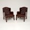Swedish Leather Wing Back Armchairs, 1930s, Set of 2 1