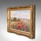 Pintura inglesa de campo de amapolas, finales del siglo XX, óleo sobre lienzo, enmarcado, Imagen 3