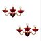 Vintage Italian Ruby Red Murano Glass Sconces from Made Murano Glass, Set of 2 3