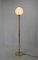 Brass and Opaline Glass Large Floor Lamp, 1970s 5