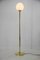 Brass and Opaline Glass Large Floor Lamp, 1970s 4