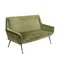 Samt 2-Sitzer Sofa, Italien, 1950er 1