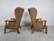 Wicker Wingback Armchairs, 1950s, Set of 2 5