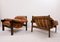 Mid-Century Cognac Leather and Wood Lounge Chairs by Percival Lafer, Set of 2 8