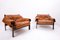 Mid-Century Cognac Leather and Wood Lounge Chairs by Percival Lafer, Set of 2 7