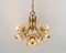 Large German Pendant in Brass and Crystal Glass from Sische, 1970s 10