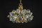 Large German Pendant in Brass and Crystal Glass from Sische, 1970s 12