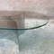 Italian Modern Coffee Table with Oval Glass Top and Curved Steel Base, 1970s 7