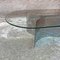 Italian Modern Coffee Table with Oval Glass Top and Curved Steel Base, 1970s 6