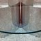 Italian Modern Coffee Table with Oval Glass Top and Curved Steel Base, 1970s 10