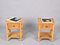 Mid-Century Modern Italian Bamboo Rattan and Wood Bedside Tables, 1980s, Set of 2 10