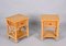 Mid-Century Modern Italian Bamboo Rattan and Wood Bedside Tables, 1980s, Set of 2 7