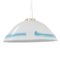Large Murano Glass White with Turquoise and Black Hot Applications Suspension Lamp, 1980s, Image 1