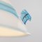 Large Murano Glass White with Turquoise and Black Hot Applications Suspension Lamp, 1980s, Image 7