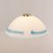Large Murano Glass White with Turquoise and Black Hot Applications Suspension Lamp, 1980s 4