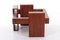 Brutalist French Teak with Glass Top Coffee Table, 1970s, Image 11