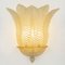 Applique grande in vetro di Murano dorato con 5 foglie ambrate, Immagine 2