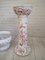Vintage Majolica Glazed Plant Stand with Pink White Decorative 9