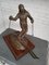 Vintage Art Deco Skistatue aus Bronze 1