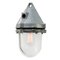 Lámpara colgante industrial de vidrio transparente y gris, Imagen 4