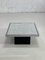 Tavolino da caffè quadrato in metallo cromato con base in legno placcato in nero, Immagine 5