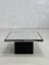 Tavolino da caffè quadrato in metallo cromato con base in legno placcato in nero, Immagine 4