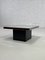 Tavolino da caffè quadrato in metallo cromato con base in legno placcato in nero, Immagine 1