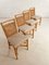 Vintage Rattan Caning and Brass Dining Chairs, Set of 4, Image 4