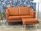 Cognac-Colored Leather Model Eva Sofa with Footstool form Stouby, Set of 3 4