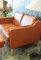 Cognac-Colored Leather Model Eva Sofa with Footstool form Stouby, Set of 3 12