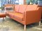 Cognac-Colored Leather Model Eva Sofa with Footstool form Stouby, Set of 3 18