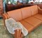 Cognac-Colored Leather Model Eva Sofa with Footstool form Stouby, Set of 3 19