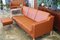 Cognac-Colored Leather Model Eva Sofa with Footstool form Stouby, Set of 3, Image 5