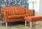 Cognac-Colored Leather Model Eva Sofa with Footstool form Stouby, Set of 3 22