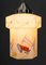 Lampe à Suspension Art Déco en Plaqué Nickel avec Abat-Jour en Verre, 1920s 2