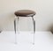 Brown Stool with Chrome Frame, 1970s, Image 1