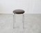 Tabouret Marron avec Cadre en Chrome, 1970s 7