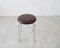 Tabouret Marron avec Cadre en Chrome, 1970s 6