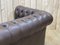 Braunes Vintage 2-Sitzer Chesterfield Ledersofa, 1980er 9