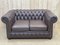 Vintage Brown Leather 2 -Seater Chesterfield Sofa, 1980s 3