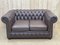 Vintage Brown Leather 2 -Seater Chesterfield Sofa, 1980s, Image 3
