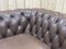 Braunes Vintage 2-Sitzer Chesterfield Ledersofa, 1980er 8