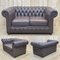 Vintage Brown Leather 2 -Seater Chesterfield Sofa, 1980s, Image 2