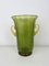 Vaso vintage in vetro di Murano verde e giallo di Maestro Silvano Signoretto, Immagine 3