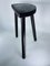 Vintage French Wooden Tripod Stool 5